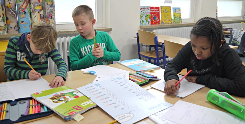 DaZ (Deutsch als Zweitsprache) Klasse in der Albert-Schweitzer-Schule Wedel.